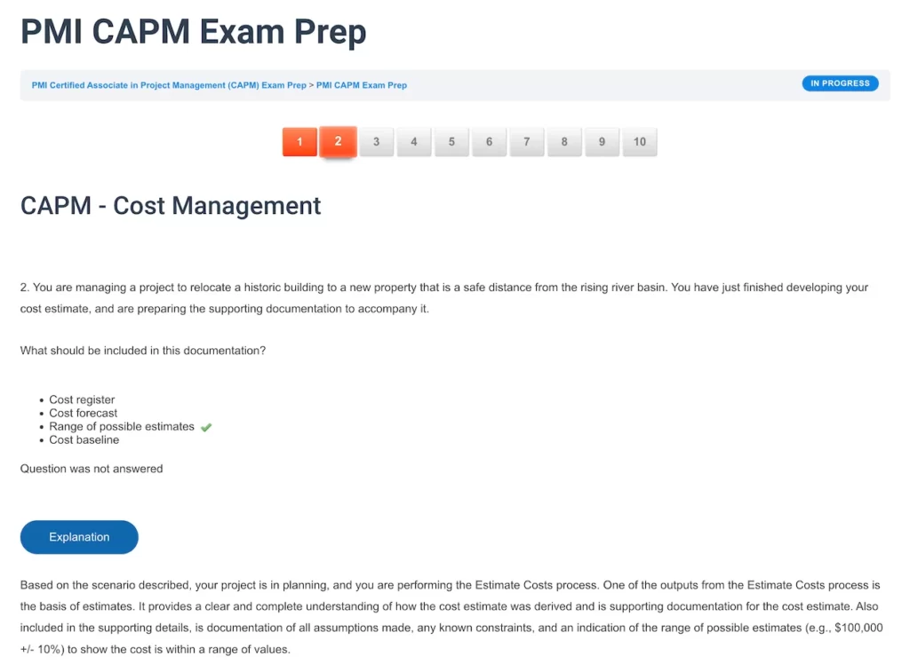CAPM Test Question - ScrumPrep