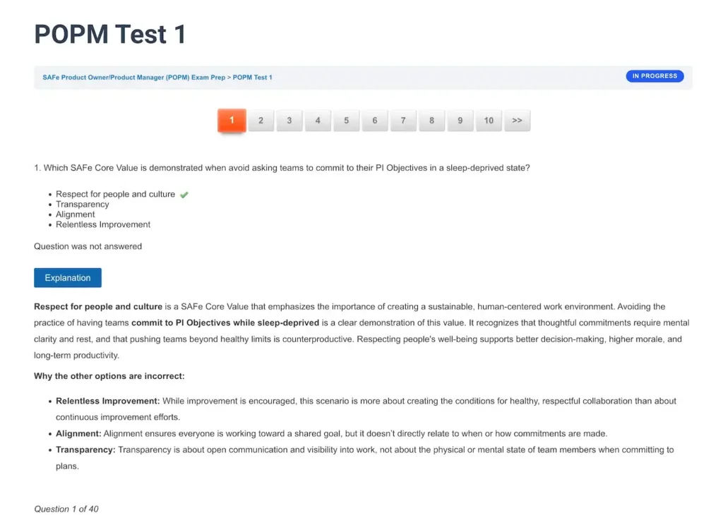 POPM Exam Question Screenshot 03