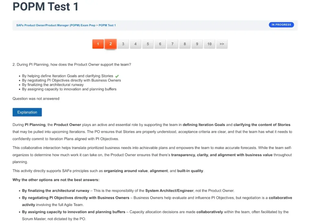 POPM Exam Question Screenshot 04