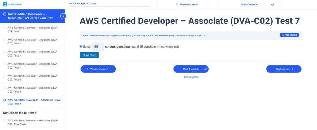AWS Certified Developer – Associate (DVA-C02) Screenshot 1